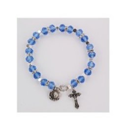McVan Blue Rosary Stretch Bracelet