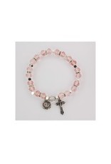 McVan Rose Pink Rosary Stretch Bracelet