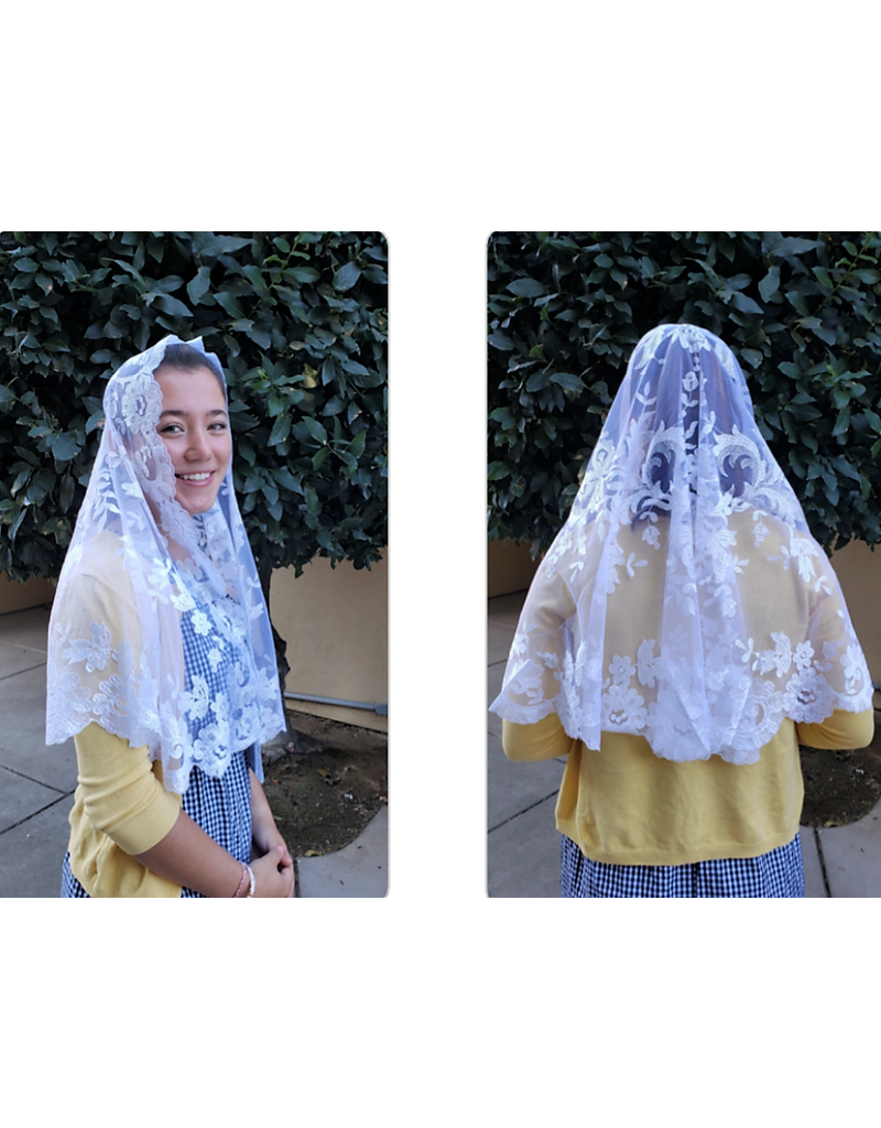 St. Stephen's Bookstore Spanish Mantilla Veil Ella Ivory Half Circle