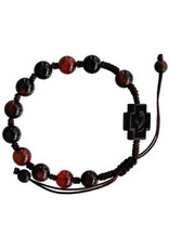 Sine Cera 8mm Adjustable Agate & Jujube Wood Rosary Bracelet