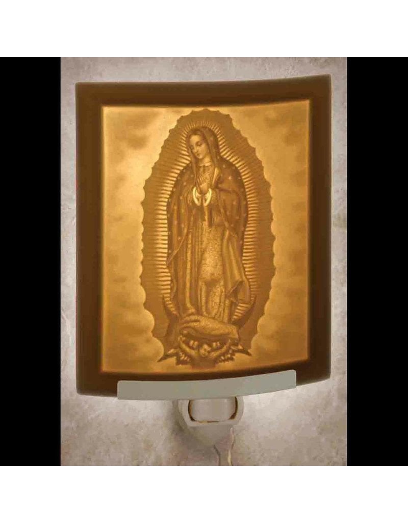 The Porcelain Garden Curved Night Light Our Lady of Guadalupe