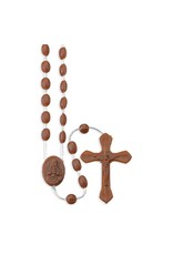 WJ Hirten Brown Plastic Bead Cord Rosary