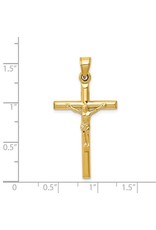 14k Hollow Crucifix Pendant