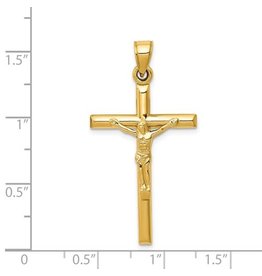 14k Hollow Crucifix Pendant
