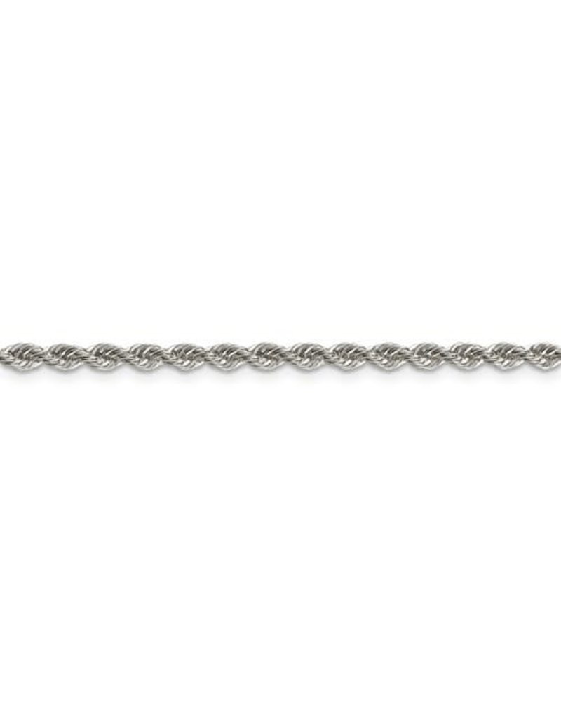 Solid Rope Chain Necklace Sterling Silver 22