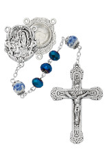 McVan Blue Metallic Lourdes Water Rosary