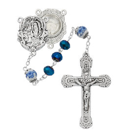 McVan Blue Metallic Lourdes Water Rosary