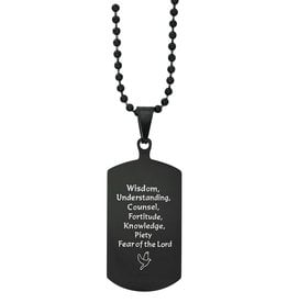 McVan Black Stainless Seven Gifts of The Holy Spirit Dog Tag