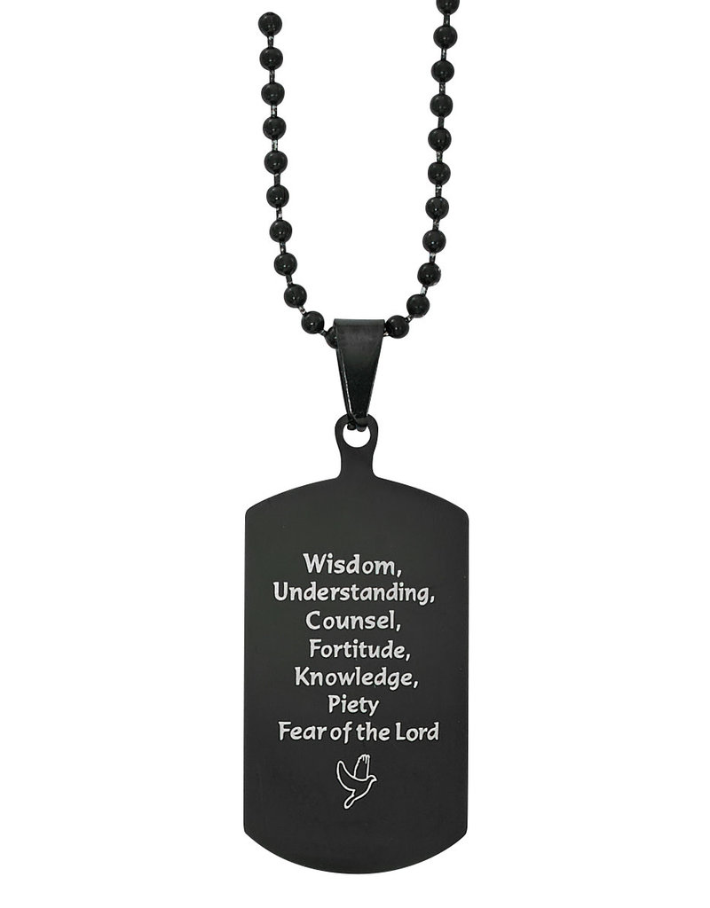 McVan Black Stainless Seven Gifts of The Holy Spirit Dog Tag