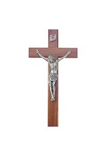 Jeweled Cross Company 34" Walnut Crucifix with Silver Finish Corpus