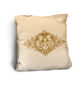 Catholic to the Max Holy Family Woodcut Rustic Pillow