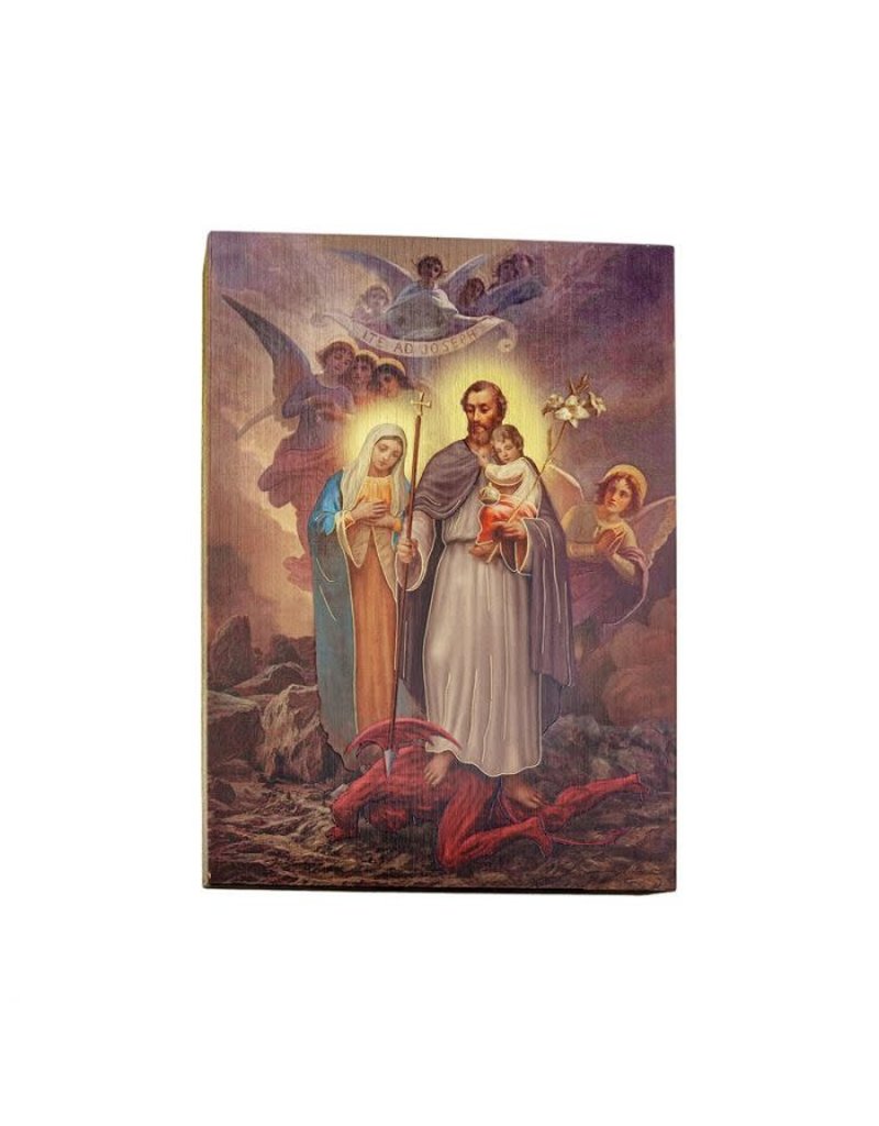 WJ Hirten 7 1/2" X 10" St. Joseph Terror of Demons Textured Plaque