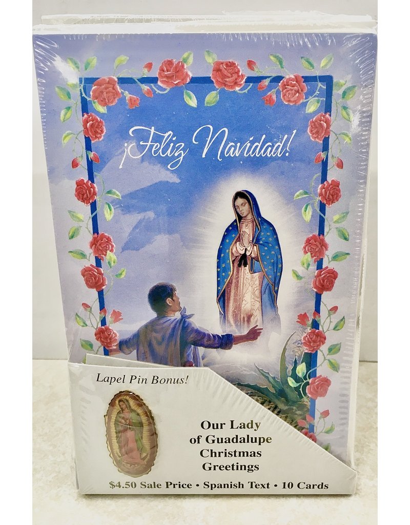 Christ is Christmas Feliz Navidad con alfiler de solapa (Our Lady Of Guadalupe Christmas Greetings)