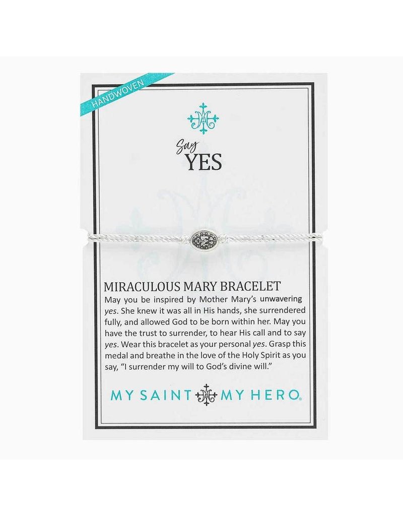My Saint My Hero Say Yes Miraculous Mary Bracelet - Metallic Silver/Silver