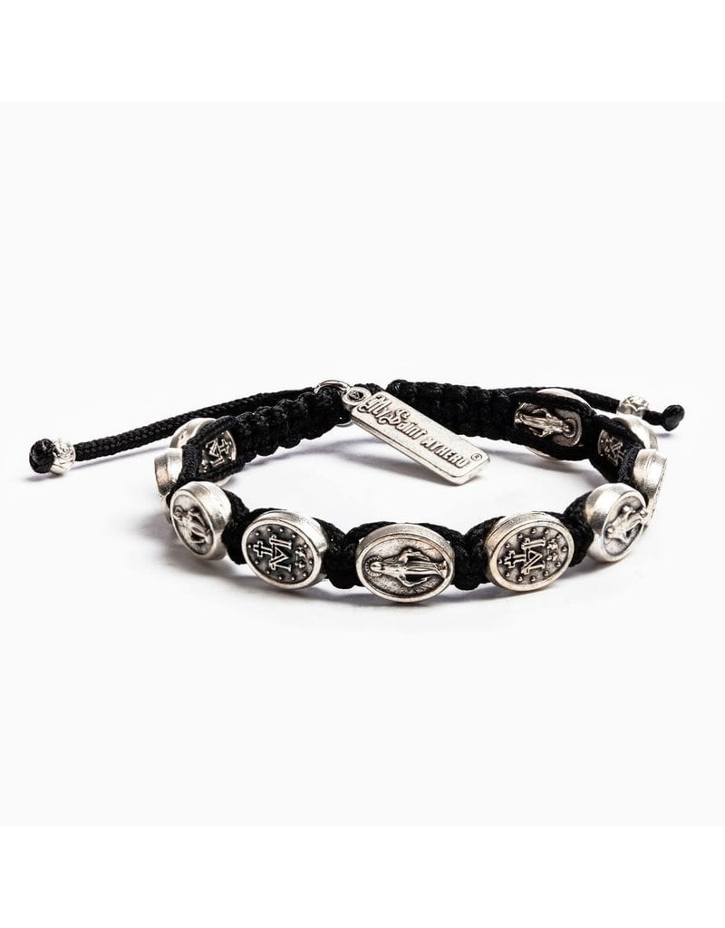 My Saint My Hero Miraculous Mary Blessing Bracelet Silver/Black