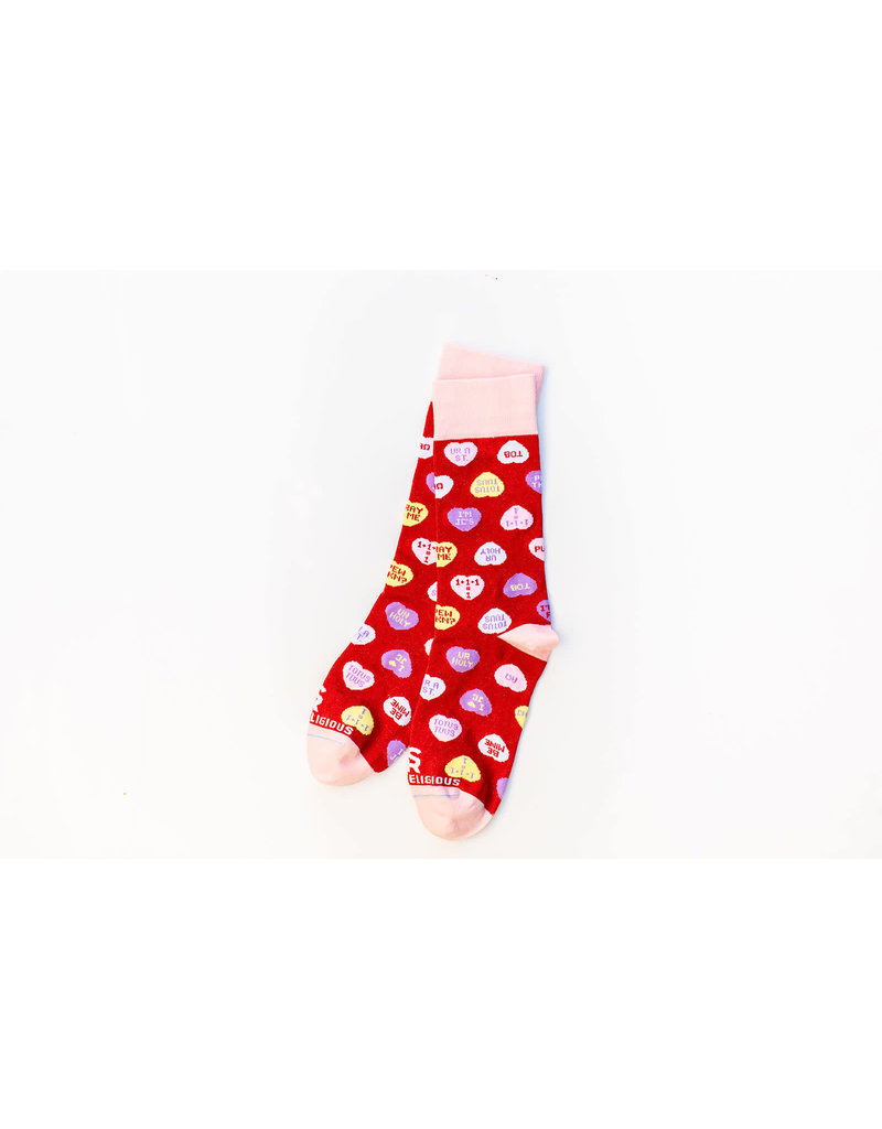 Sock Religious Candy Heart Socks