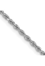 14K White Gold 24 inch 1.5mm Diamond-cut Rope with Lobster Clasp Chain
