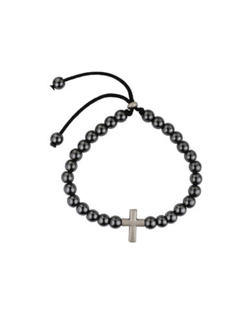 Hematite Cross Bracelet