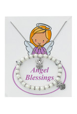 McVan Pearl Communion Bracelet and Angel Pendant Set