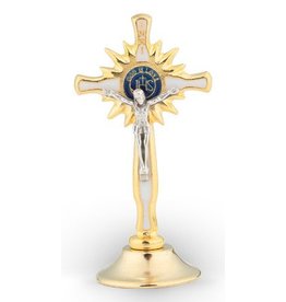 WJ Hirten 2.5" Enameled Standing Eucharistic Crucifix With Magnetic/Adhesive Base