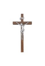 WJ Hirten 10" Walnut Crucifix with Pewter Corpus