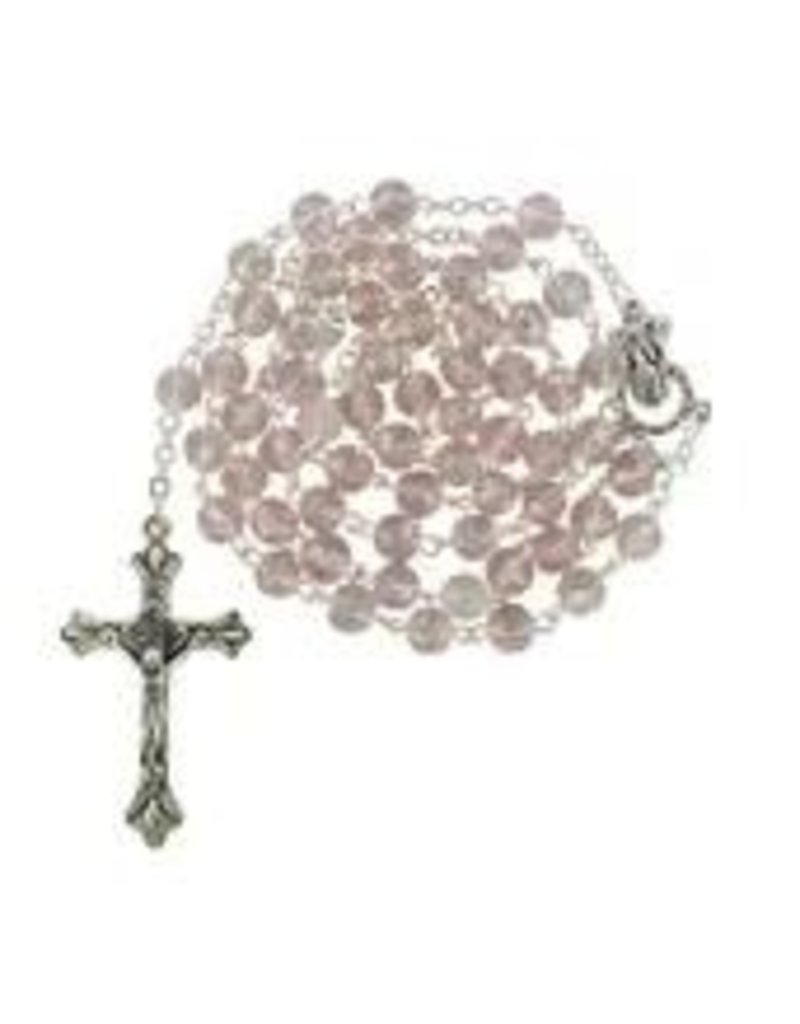 Costa Articoli Religiosi Crystal  rosary white (clear) 6 mm. Rosso