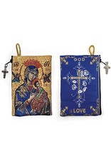 Logos Trading Post Mary Queen of Heaven & God is Love Woven Tapestry Rosary Pouch