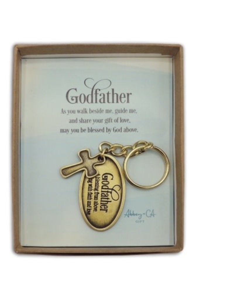 Abbey Gift Godfather Key Ring with Cross