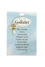Abbey Gift GOLD GODFATHER HEART/DOVE PIN CARDED