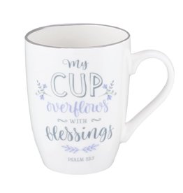 Christian Art Gifts My Cup Overflows Coffee Mug - Psalm 23:5