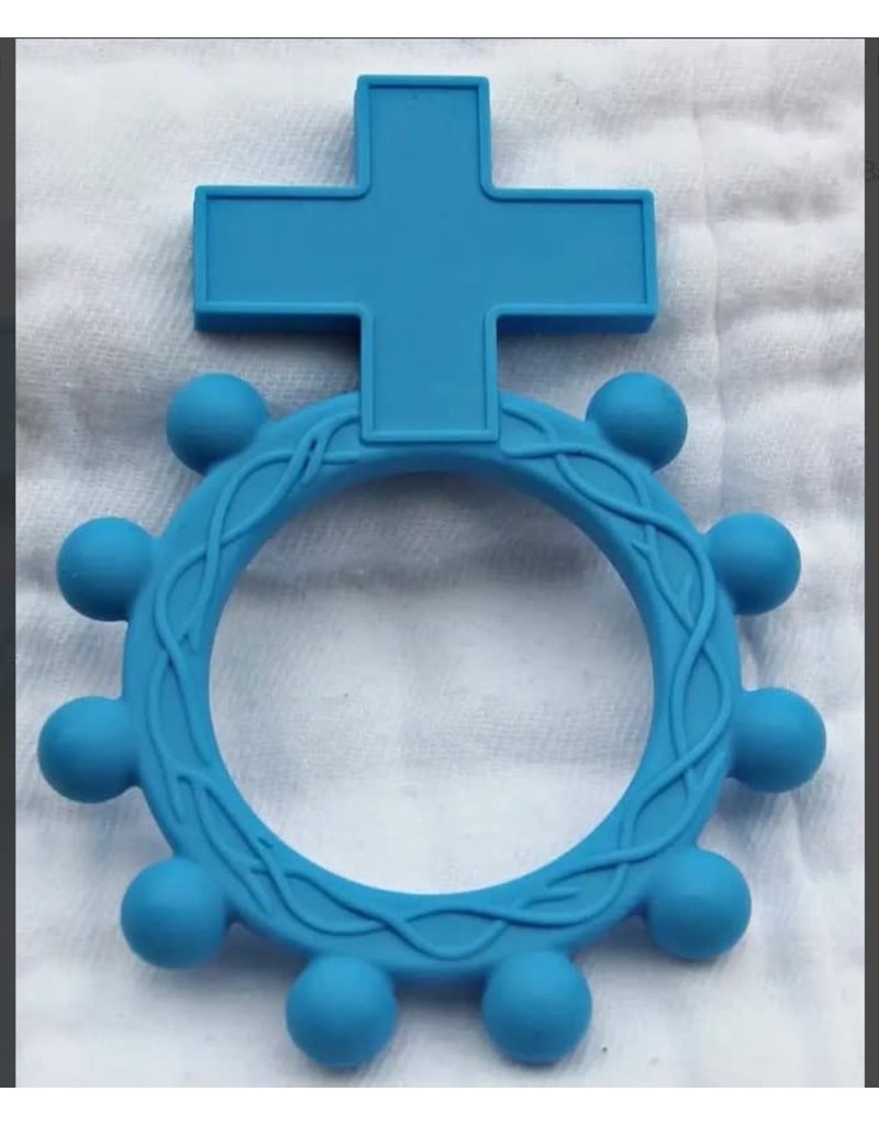 Faire Baby Silicone Finger Rosary Teether- Blue