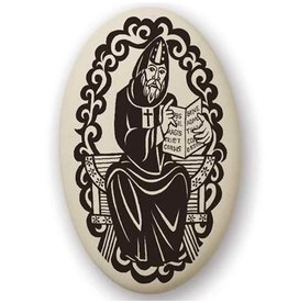 Touchstone Pottery Saint Benedict of Nursia Porcelain Pendant