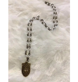 Petals Jewelry Designs By Brandi Crain Saint Michael / Sacred Heart Bronze Pearl Necklace