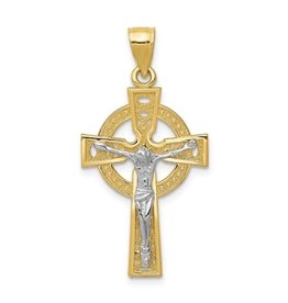 Quality Gold Inc. 14k Two-tone Iona Crucifix Pendant