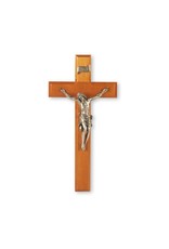 WJ Hirten 11"Natural Cherry Crucifix with Pewter Corpus
