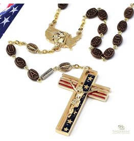 Ghirelli The USA Rosary in Gold Finish with 50 States Beads