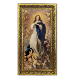WJ Hirten 14 1/2" x 26" Immaculate Conception by Murillo with Gold Leaf Frame