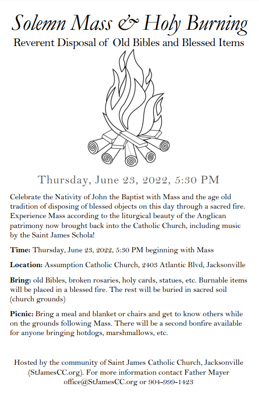 2022 St. John Baptist Solemn Mass and Fire