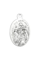 WJ Hirten 1" Oval Oxidized Saint Dominic Our Lady of the Rosary Medal