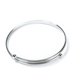 Dicksons Silver Plated Beaded Edge Single Halo Bracelet