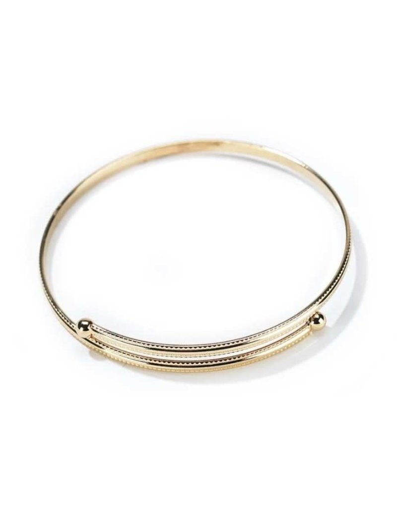 Dicksons Gold Plated Beaded Edge Single Halo Bracelet