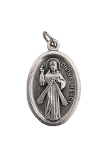 Devon Trading Company Divine Mercy Silver Oxidized Medal