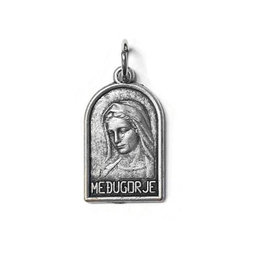 Our Lady of Medugorje Oxidized Medal