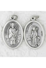 St. Patrick and St. Bridget Oxidized Medal