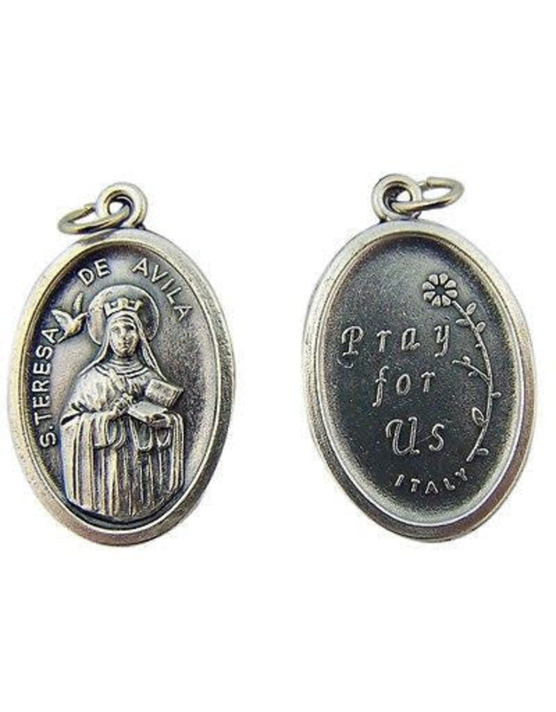 Religious Art Inc St. Theresa of Avila Oxidized Medal
