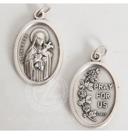 WJ Hirten 1" St. Therese Oxidized Medal