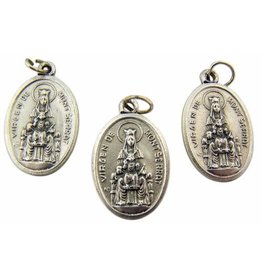WJ Hirten Virgen de Montserrat / Sagrado Corazón Oxidized Medal