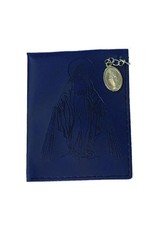 Lumen Mundi Dark Blue Lady of Grace Leather Rosary Pouch with Miraculous Medal