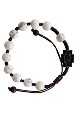 Sine Cera 8mm Adjustable Howlite & Jujube Wood Rosary Bracelet