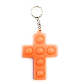 The Other Mother Teresa Cross Pop It Keychain,  Orange